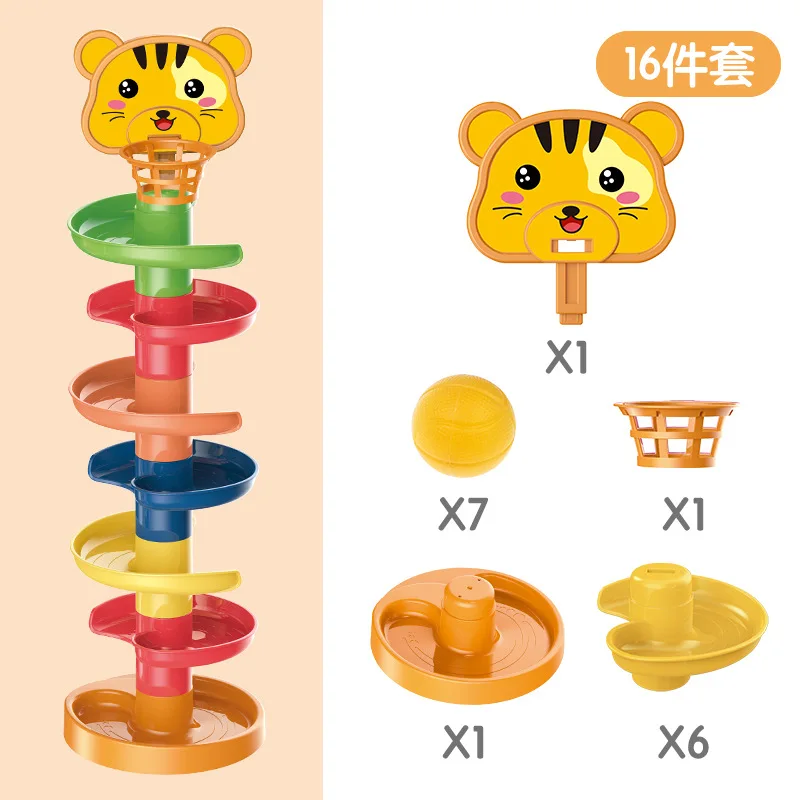 Toys Rolling Ball Pile Tower Early Educational Toy For Babies Rotating Track Educational Baby Gift For Children Stacking Toy