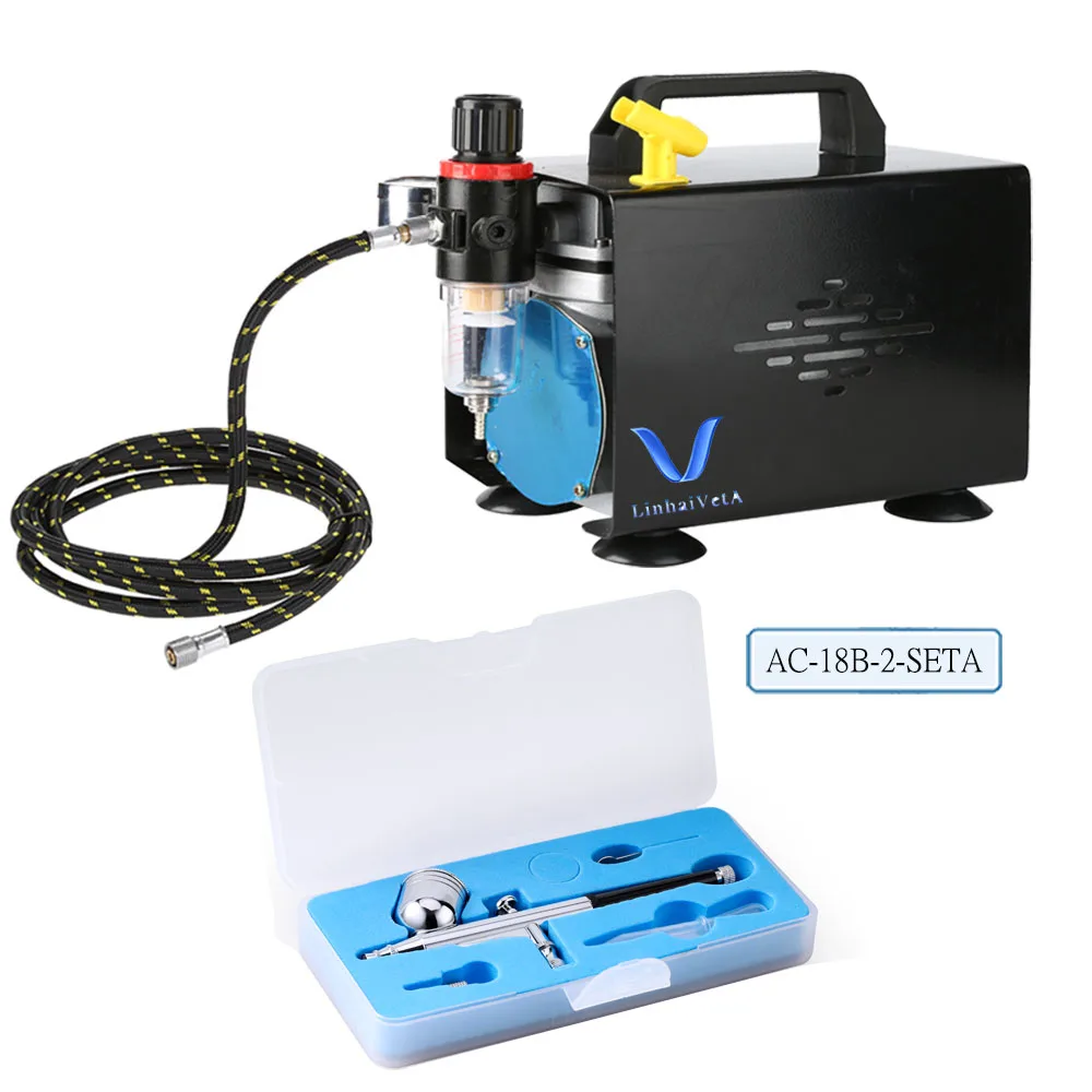 LinhaivetA portable hobby nail airbrush compressor gun kit air brush machine