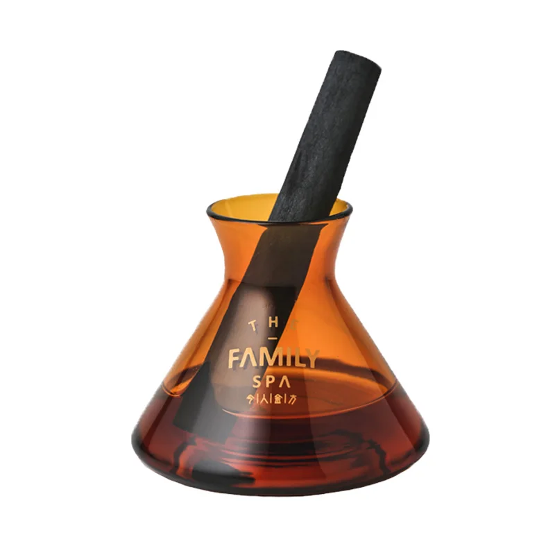 100ml 200ml Nordic Style Hand Blown Decorative Amber Turquoise Blue Glass Diffuser Bottle for Reed and Wood Carbon Rod