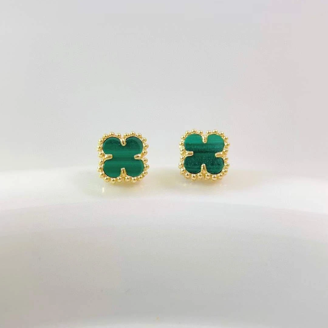 Lerca New Arrival 7MM Clover Earring AU750 18K Real Yellow Gold Earring Popular Hot Selling Earrings Fine Jewelry Women Gift