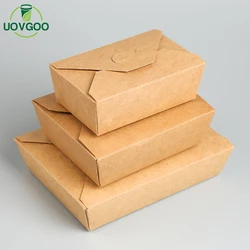 Low price takeaway compostable paper bento lunch boxes wholesale price kraft paper box packaging for food