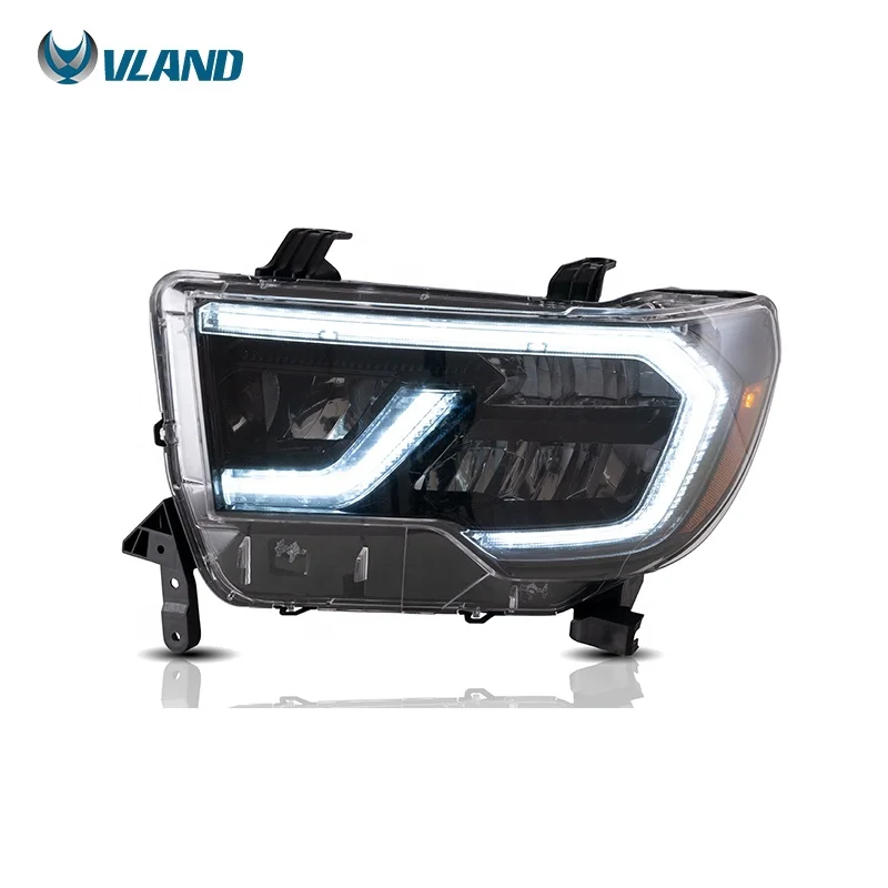 VLAND Factory Sequential Turn Signal 2007-2013 Tundra Headlight Full LED 2008-2018 Headlights For Toyota Sequoia