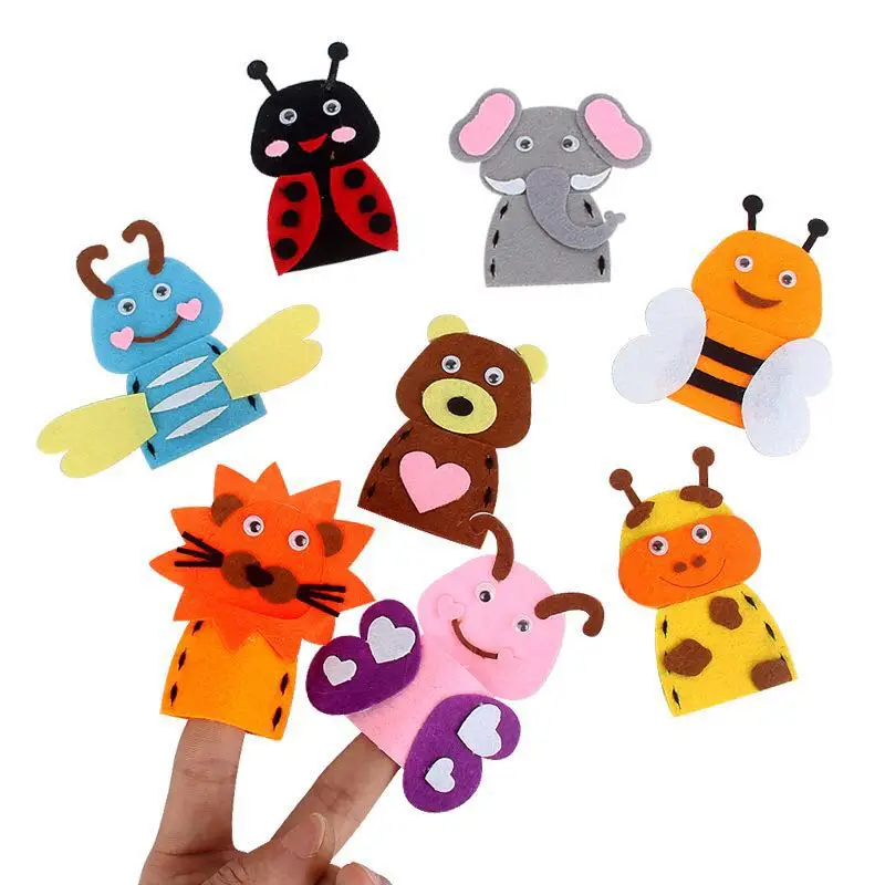Custom wholesale dog elephant finger puppets stuffed toys