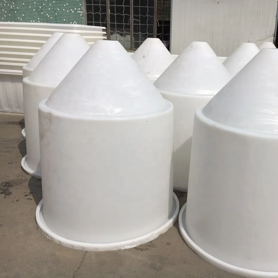 
plastic open top cone bottom tank with steel stand 