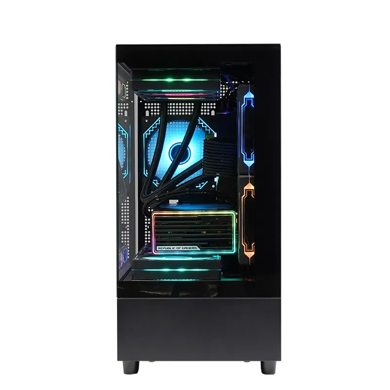 ZeroMaster MATX Micro ATX Gaming Computer Case with Aluminum Frame Tempered Glass Panel Supports 360 Water Cooler for Gamers