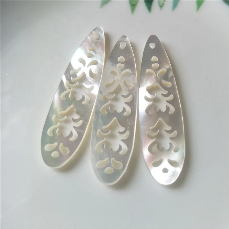 Hollow carving mother of pearl shell pendant jewelry for bracelet necklace accessories