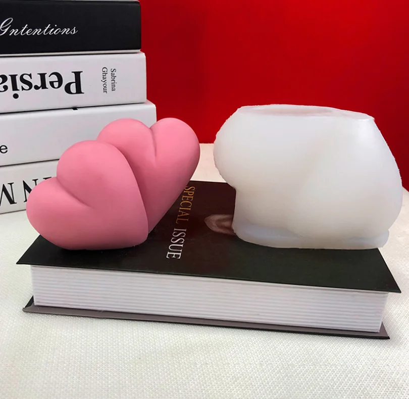 NEW Weaving Love Epoxy Mould Resin Mould Heart Candle Chocolate Silicone Candle Mold