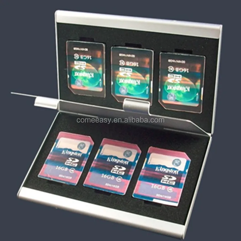 Aluminum Micro Sd MMC Tf Memory Card Storage Box Protecter Case Hold  4SD+8TF