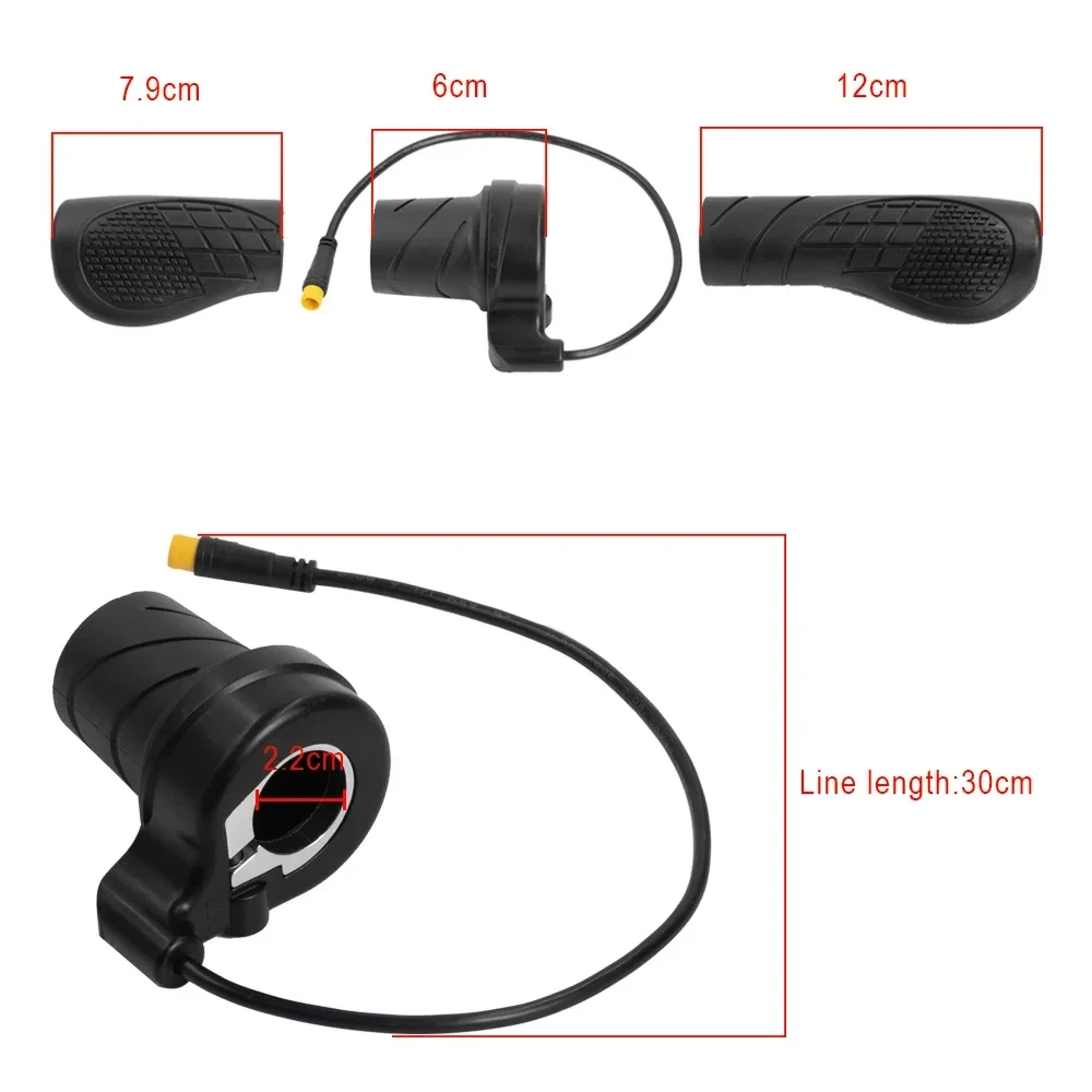 Wuxing FT-76X 12-72v 3 Pin WP SM Electric Bike Half Twist Throttle Ebike Throttle Twist Throttle For Electric Bike E Scooter