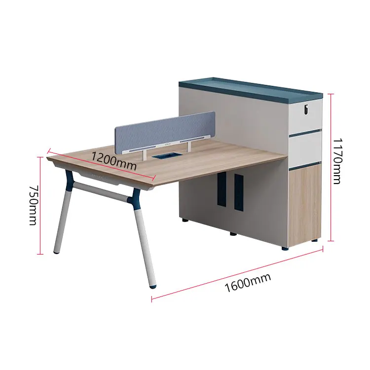 Liyu Modern design quality standard size double side office furniture table 2 person staff workstation office work desk