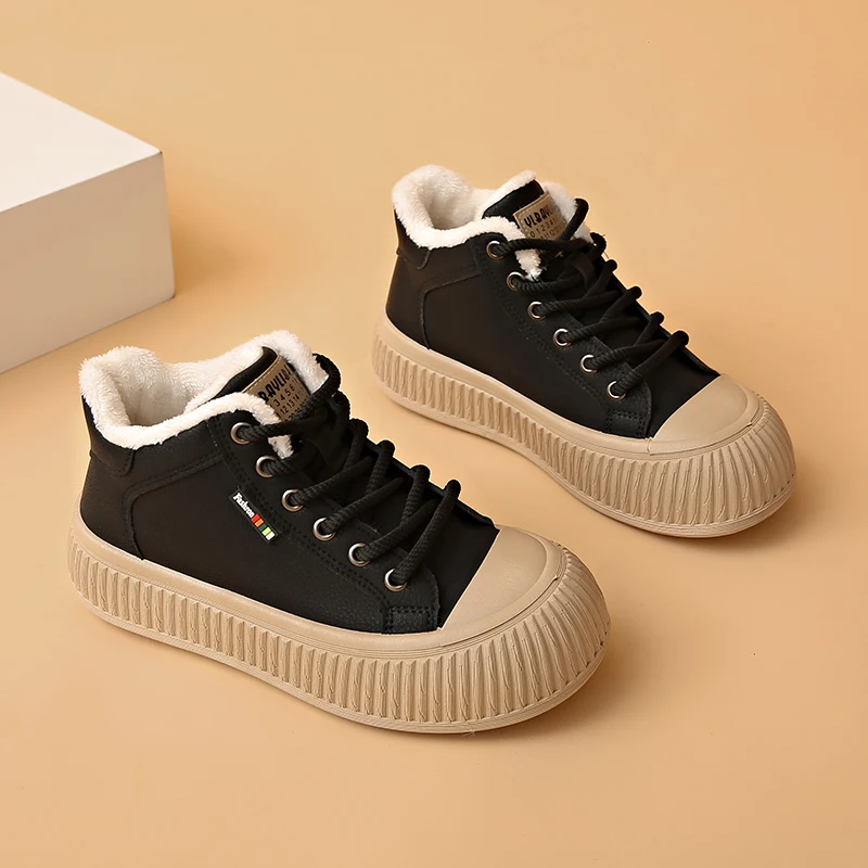 Wholesale Furry Walking Casual Wear-resistant Sneakers comfortable Cotton-padded Shoes Outdoor Thick-soled Snow Boots Women