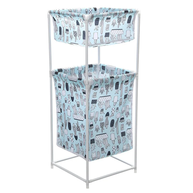 Waterproof Oxford Cloth Dirty Cloth Basket Double Bathroom Washing Sorter Dirty Cloth Storage Basket