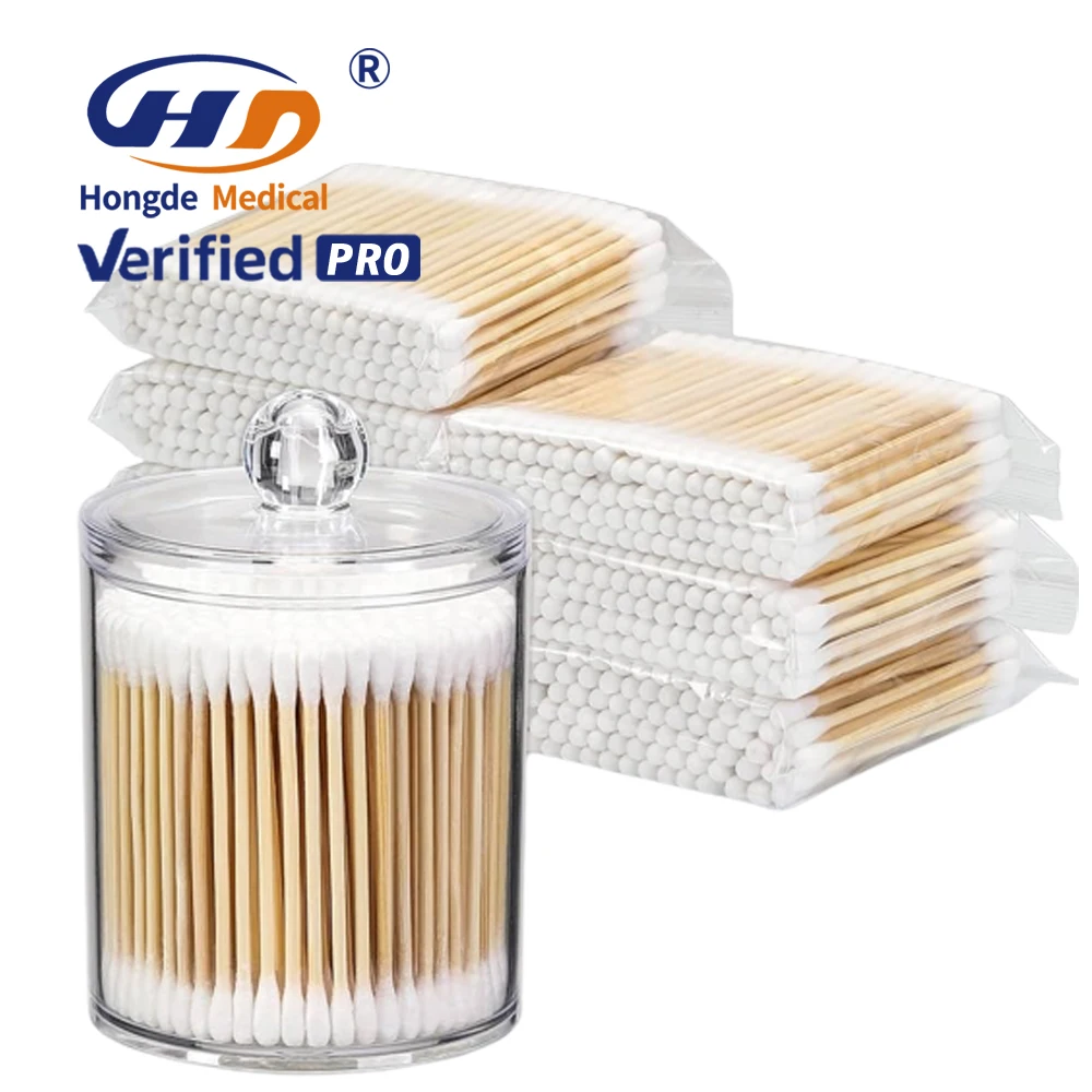 Applicator Absorbent Tipped Natural cotton swab bud applicator cotton bamboo stick Q tips