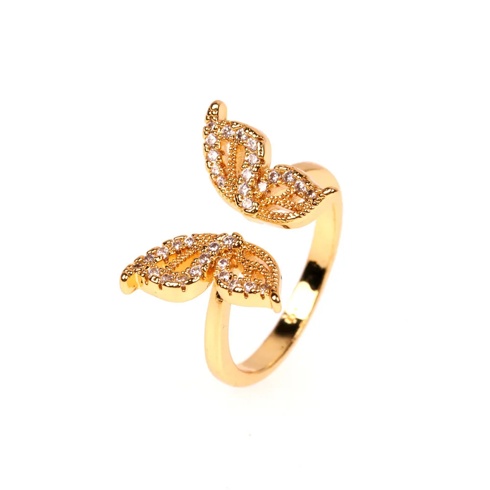Amor Vintage Punk Gold  Plated Zircon Jewelry Rings  Exaggeration Snake Butterfly Lion Eternity  Rings For Girls