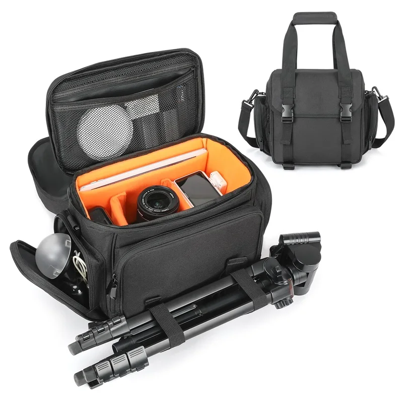 Custom Waterproof Camera Case Camera Camera Sling Bag With Tripod Holder For photographers-Black