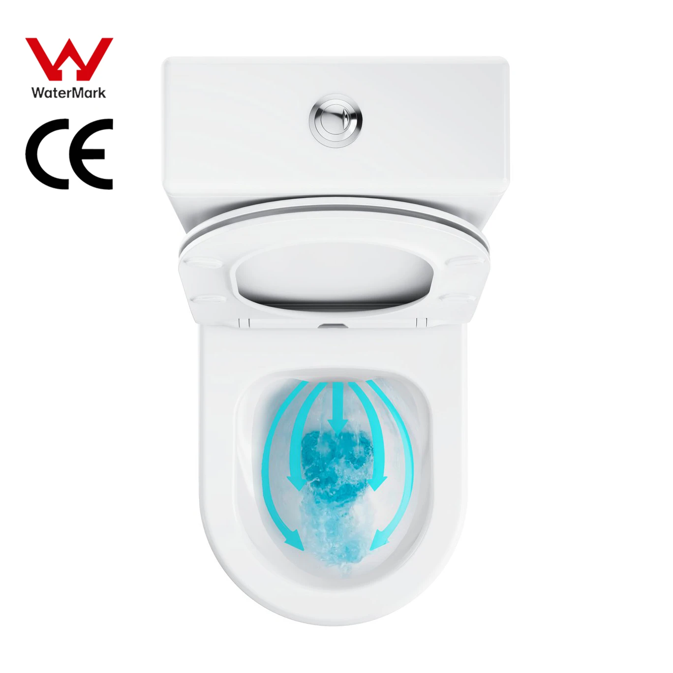 European Back to Wall Rimless Toilet Washdown Inodoro White Color Floor Mounted Two Piece Toilets for Sale