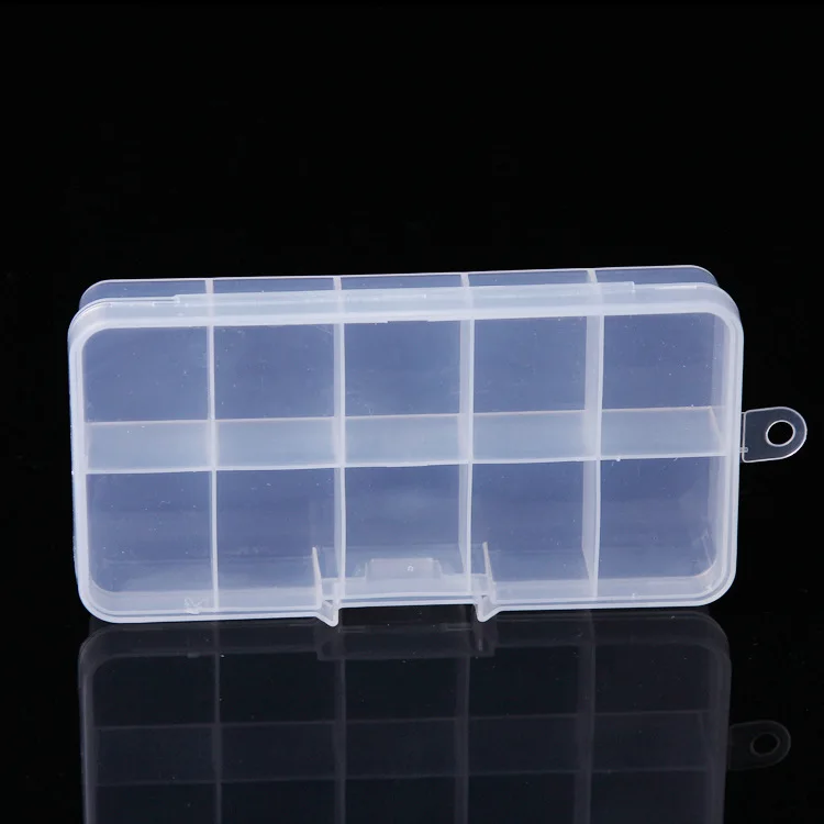 Simple 10 Grids Compartments Jewel Bead Case Organizer Storage Box