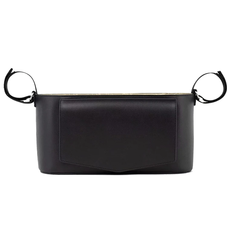 Factory directly supply Detachable portable universal travel Black PU leather diaper bag maternity bag with cup holders