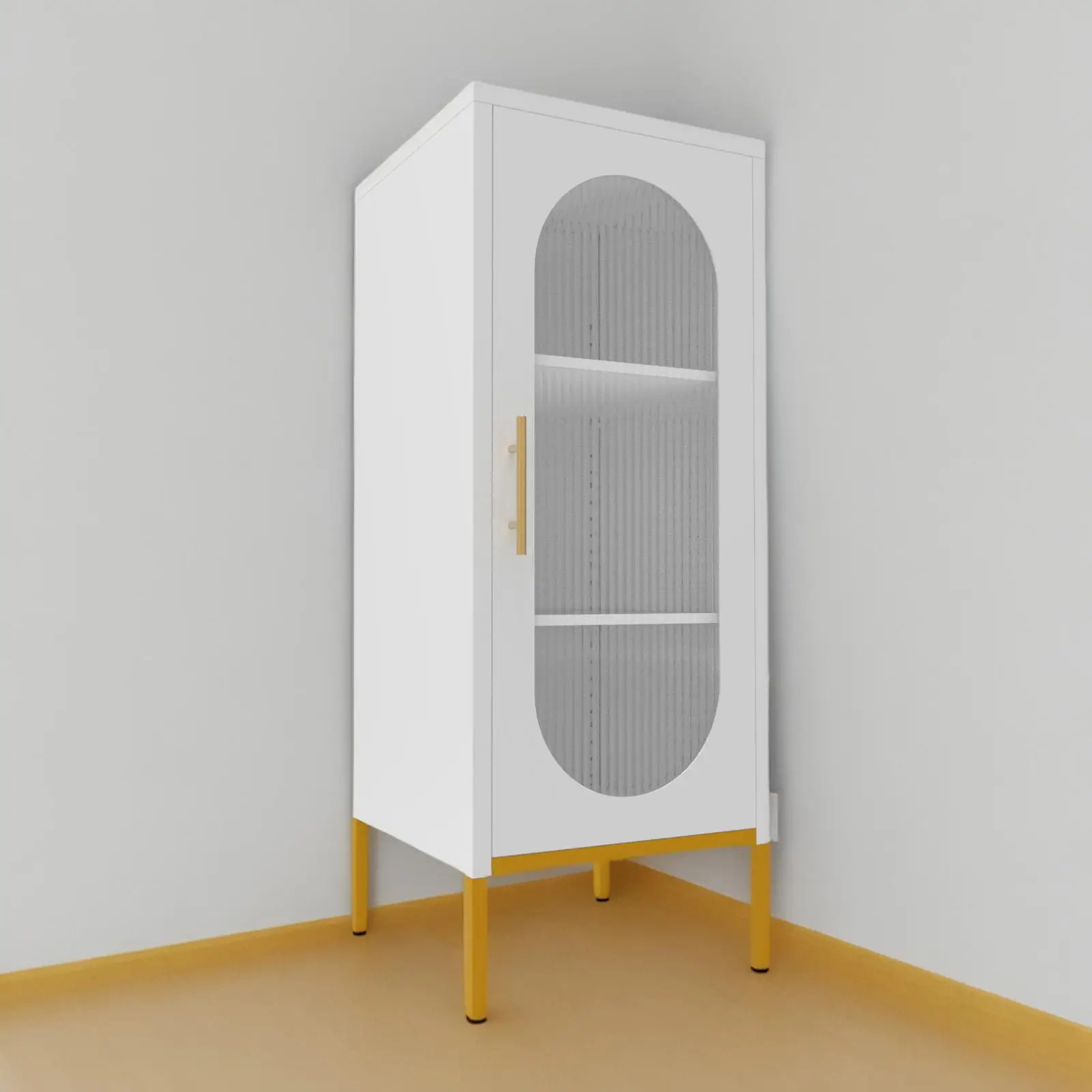 Wholesale modern living room one arched glass door small steel accent cabinet