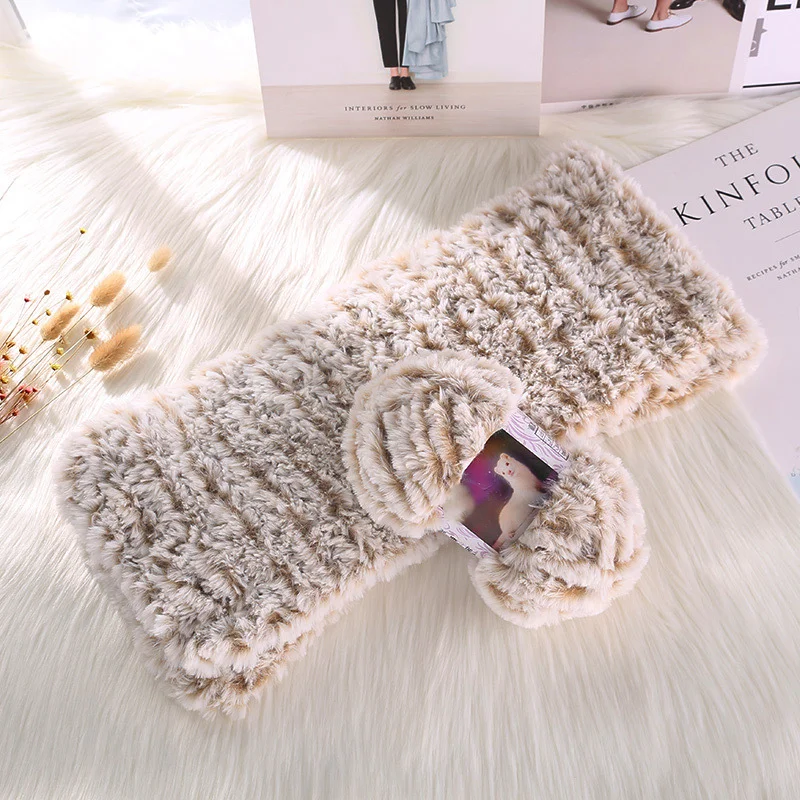 100% Polyester Faux Mink Fur Hand Knitted Yarn Delicate Soft Non-itchness Warm Carpet Yarn For DIY Crocheted Blanket Rug Shawl