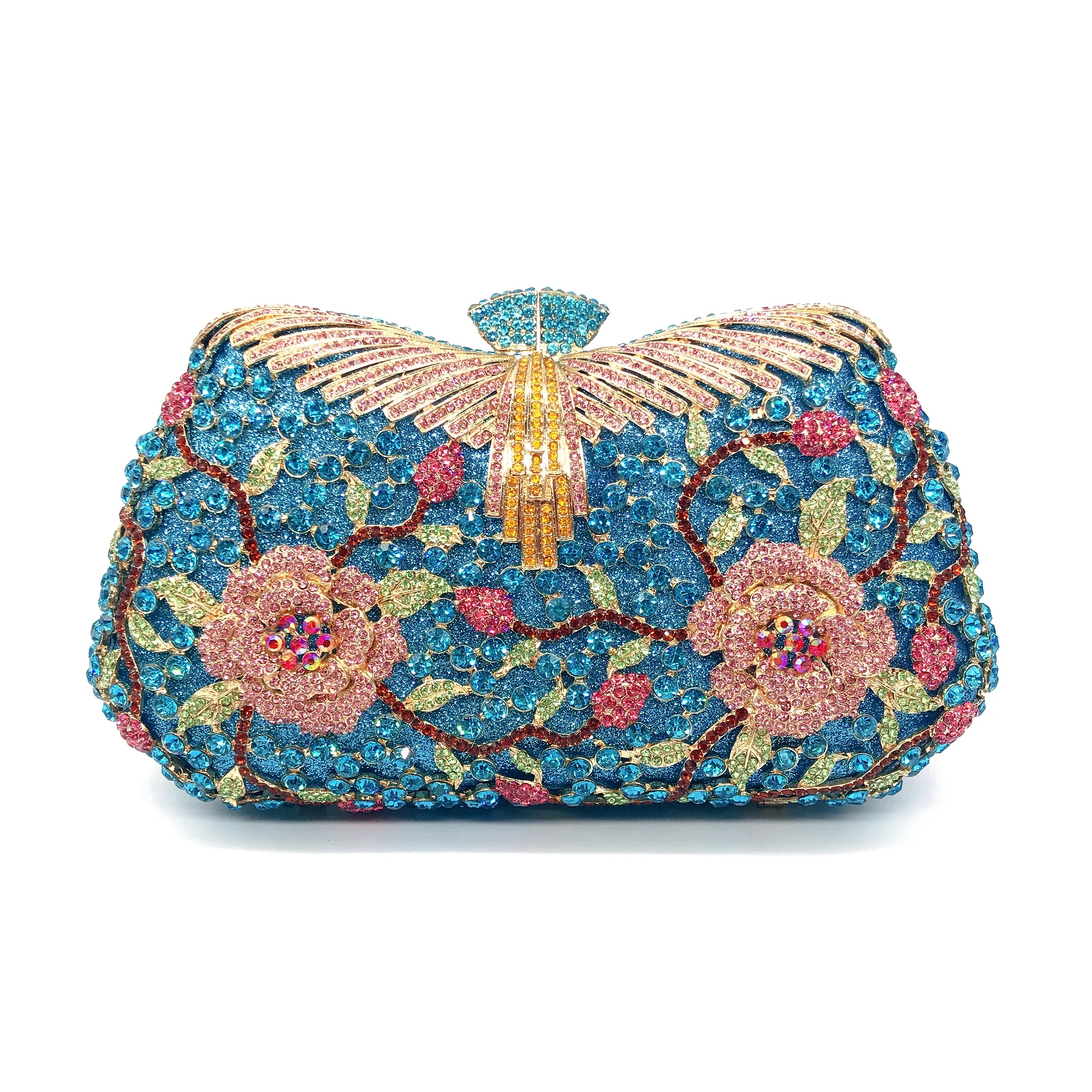 Factory Direct Sale Mother Day Gift Wedding Party Flower Shape Hollow Diamond Magnetic Buckle Ladies Dinner Evening Bag