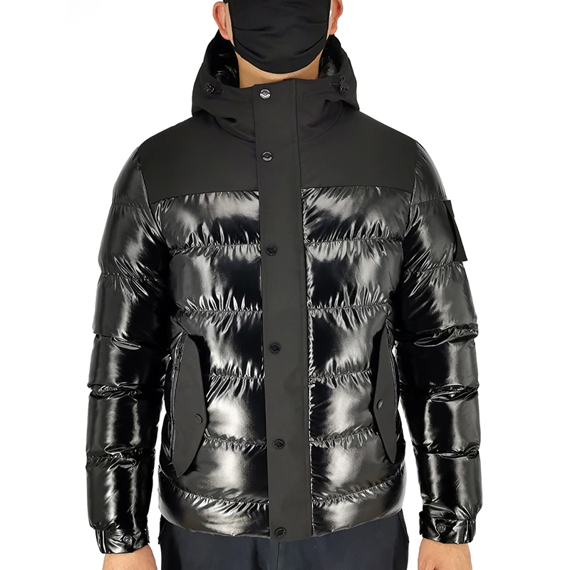 ALIKE Mens Warm Puffer Jacket Block Color Thicken Padded Water Repellent & Breathable Men Winter Jacket With Hood