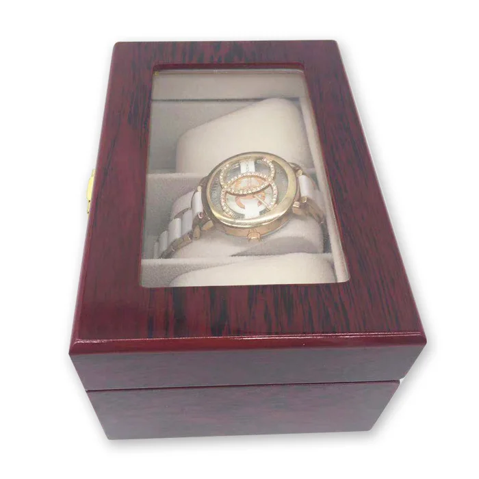 Factory Custom Luxury Light Red Paint Wood Watch Box