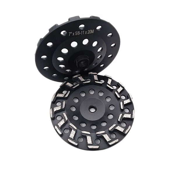 7 inch S Segment Diamond Threaded Steel Cup Grinding Disc