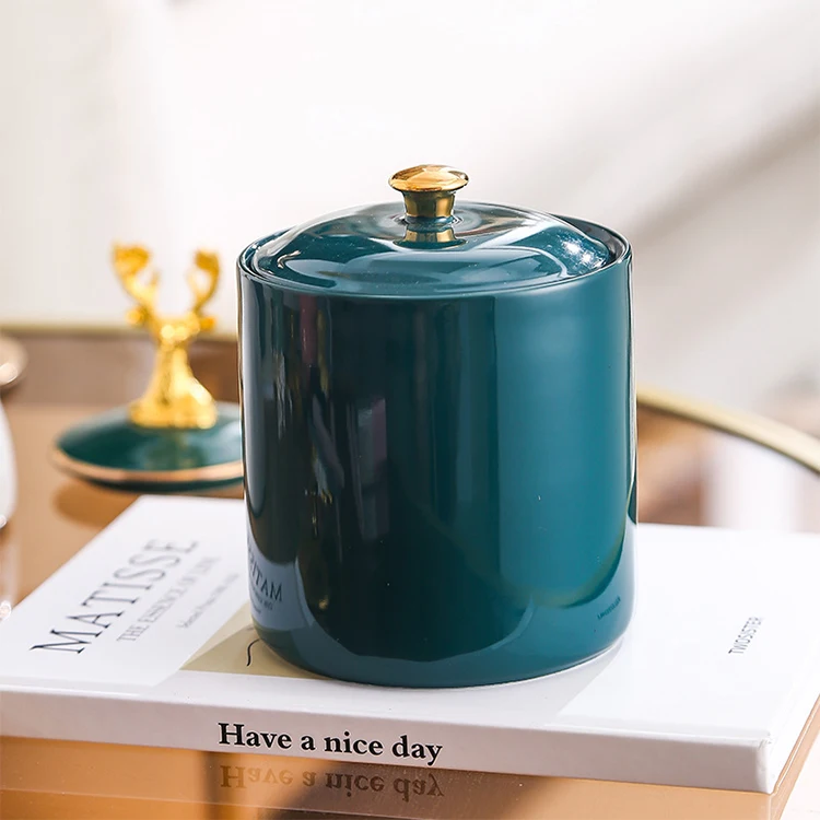 Самый популярный большой вместительный легкий роскошный керамический матовый контейнер для хранения пищевых продуктов Макарон керамические банки с бамбуковой крышкой