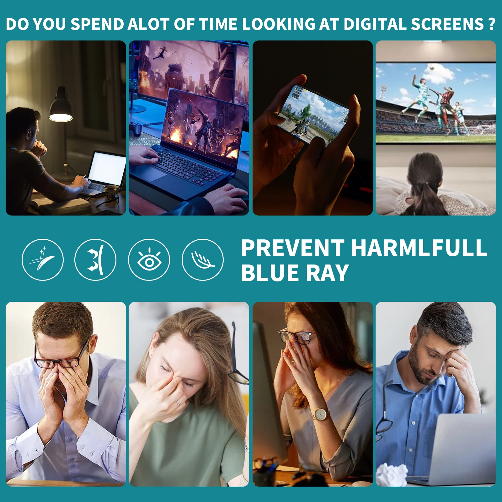 New Brand TR90 Metal Hinge Eyeglasses Retro Chinese Classic Vintage Optical Frame Clear UV400 Lenses Anti Blue Light Nose Pad