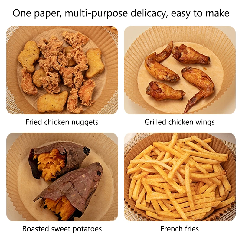 20*4.5cm 125pcs  100 Pcs Air Fryer Disposable Parchment Paper Liner Oven Mat Air Fryer Disposable Paper Liner Cooking Mat
