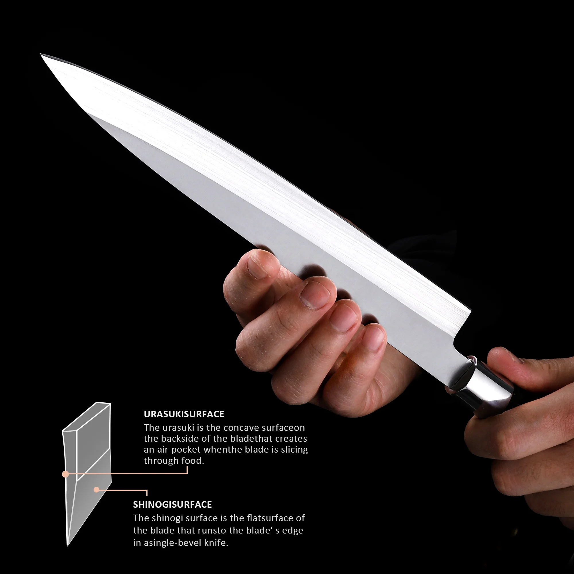 10 Inch Japanese Sushi Knife 7Cr17MOV Sashimi Knife With Chicken Wenge Wood Handle Kitchen Sushi Knives