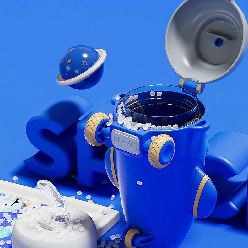 Детская пластиковая бутылка с колесом