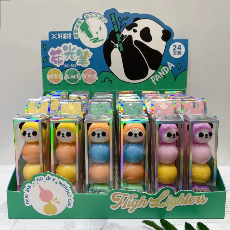 School Stationery Cute Animal Shaped Fluorescent Pen Macaron Color Splicing Fluorescent Pen Set Student Drawing Pen Graffiti