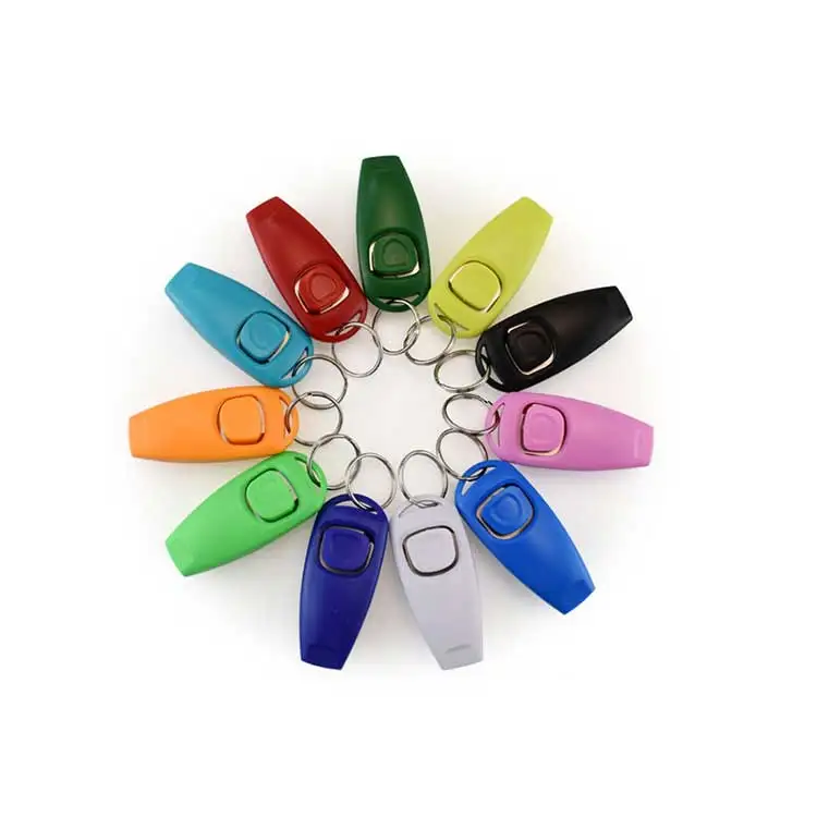Amazon Best Seller Wholesale Pet Dog Training Clickers 2 In 1 Loud Recall Whistle With Wrist Strap For Dogs