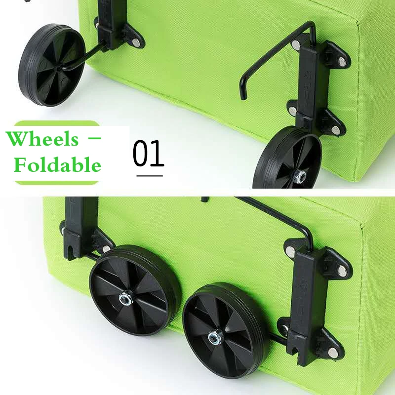 hot sale Factory customized folding grocery trolley shopping bags wheels vegetable bag