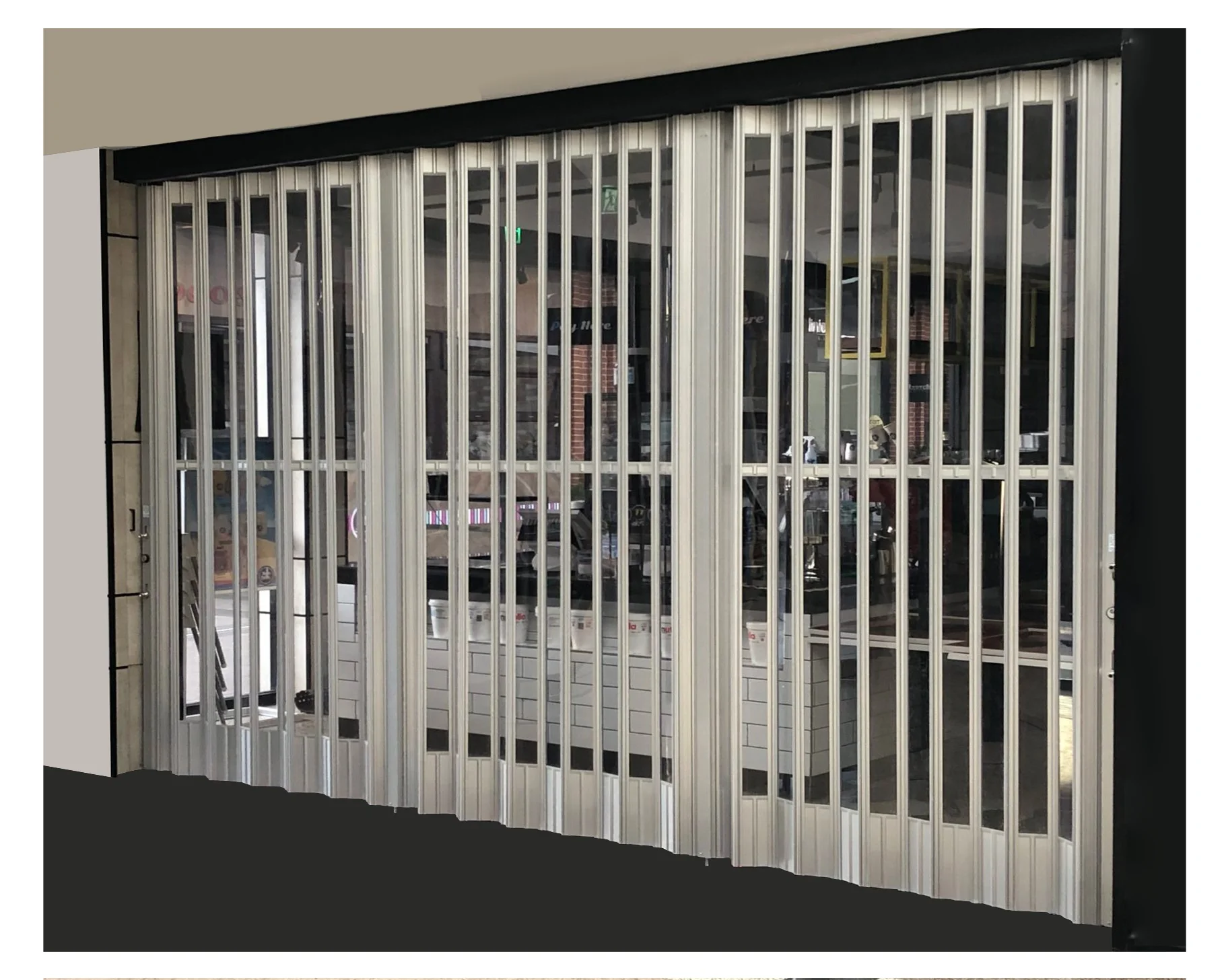 Commercial Polycarbonate BI Folding Door Security Clear PVC Sliding Shutter Door Crystal Plastic Accordion Doors for Shop Store