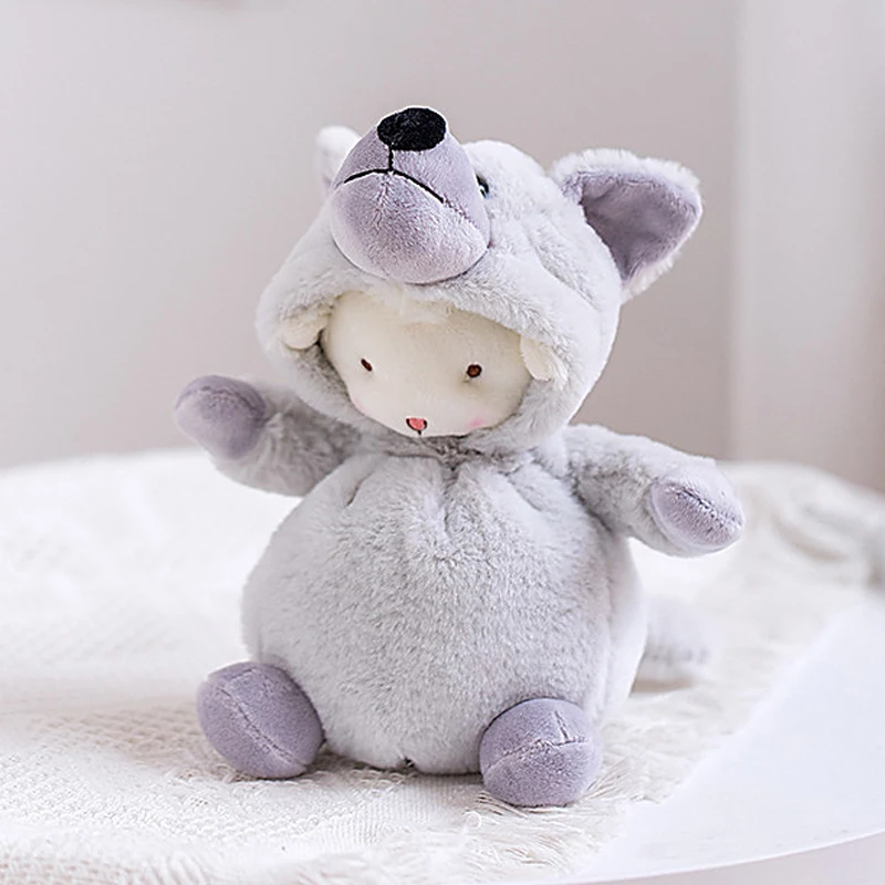Lovely Soft Animal Doll Stuffed Toy Plush Sheep/Wolf/Frog/Pig/Duck/Bear/Rabbit Plush Toys with Hat