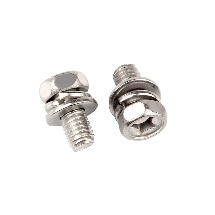 Phillips Hexagon Head Screw Triple Combination Factory Wholesale Price Phillips Hex Head Screw triple combination