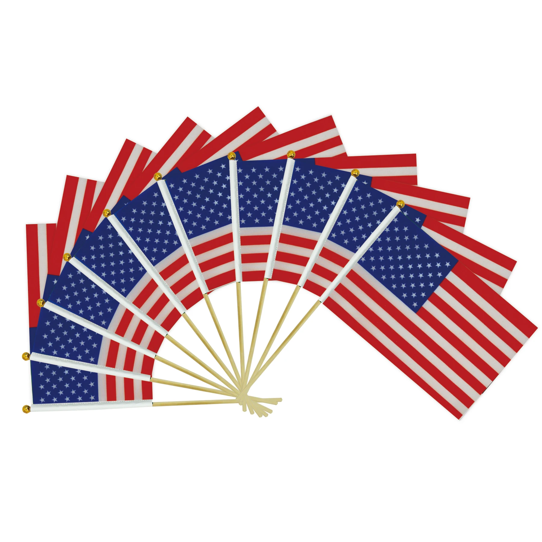 Wholesale Hot Sale Global Countries 14*21cm  United States Hand Waving Flag With Wooden Rod