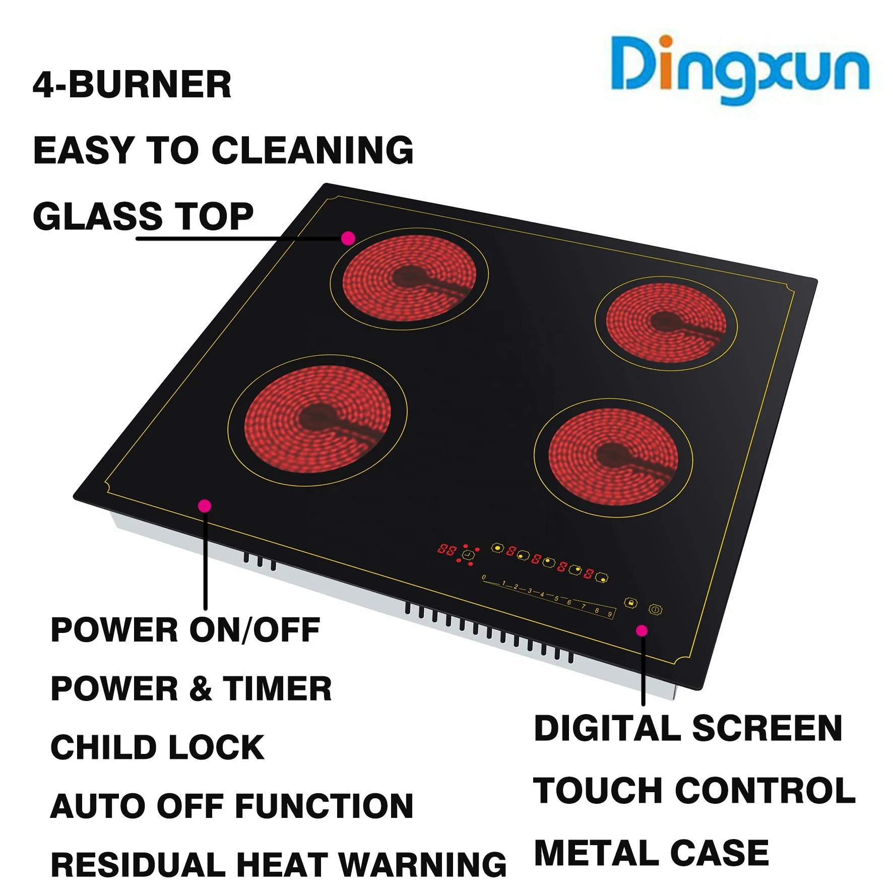 OEM/ODM Supplier 4 Burner Induction Cooker Commercial Kitchen Appliances Induction Cooking  Built In Ceramic Cooker Hob