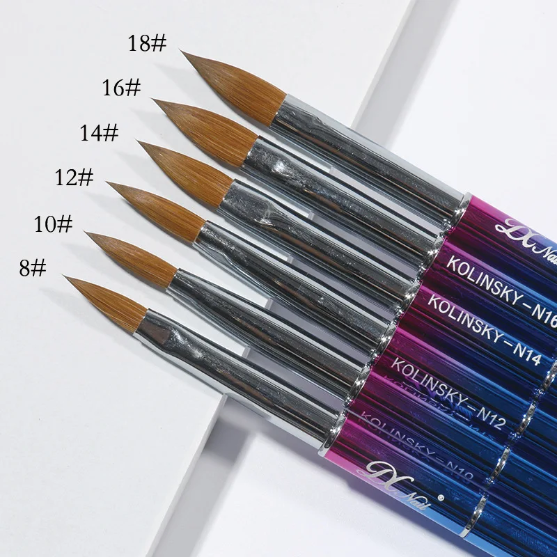 2021 профессиональная торговая марка Kolinsky Hair косметика макияж кисть для ногтей с акриловой ручкой красоты