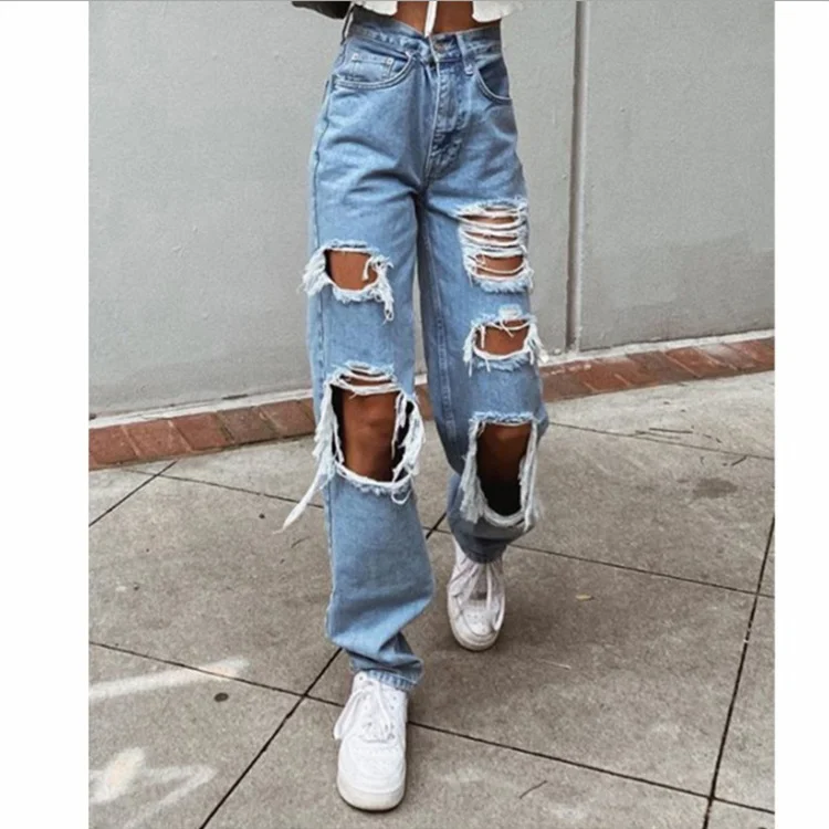 Europe And The United States Sell Like Hot Cakes Wholesale Stacked Jeans Women