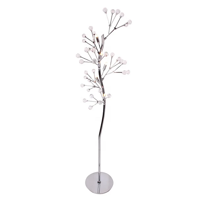 
Residential modern trident crystal floor light chrome color crystal ball 5 G9 lampholder floor lamp 