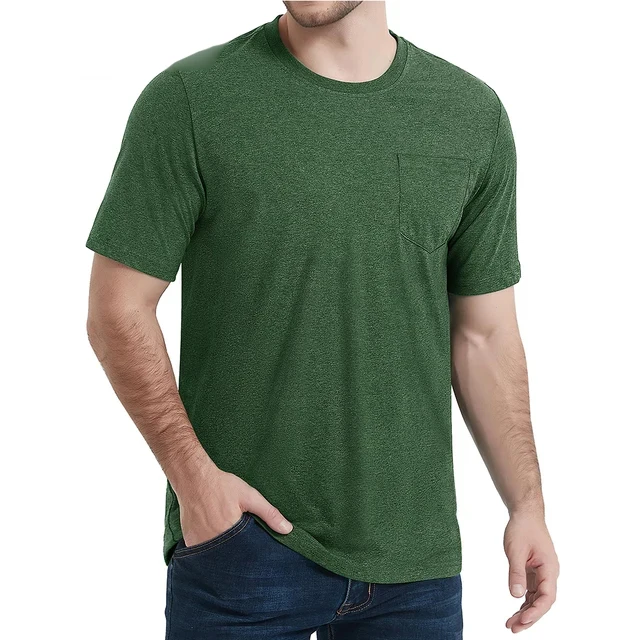 Custom logo man t shirt with pocket for printing Wholesale New Arrival 100% pure cotton plus size multi color t shirt