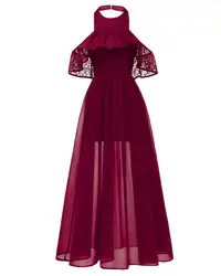 2020 Trendy strapless elegant short sleeve women cocktail neck bridesmaid dresses