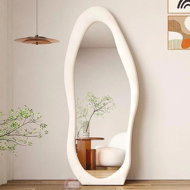 Full body dressing mirror, irregular fitting mirror, internet famous cloud shaped mango floor mirror