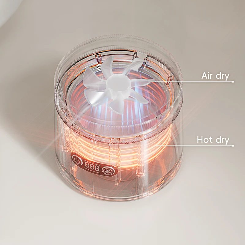 2024 New Products Dental Heating And Drying Function Ultrasonic Uv Cleaning Teeth Mouth Guard Ultrasonic Denture Cleaner