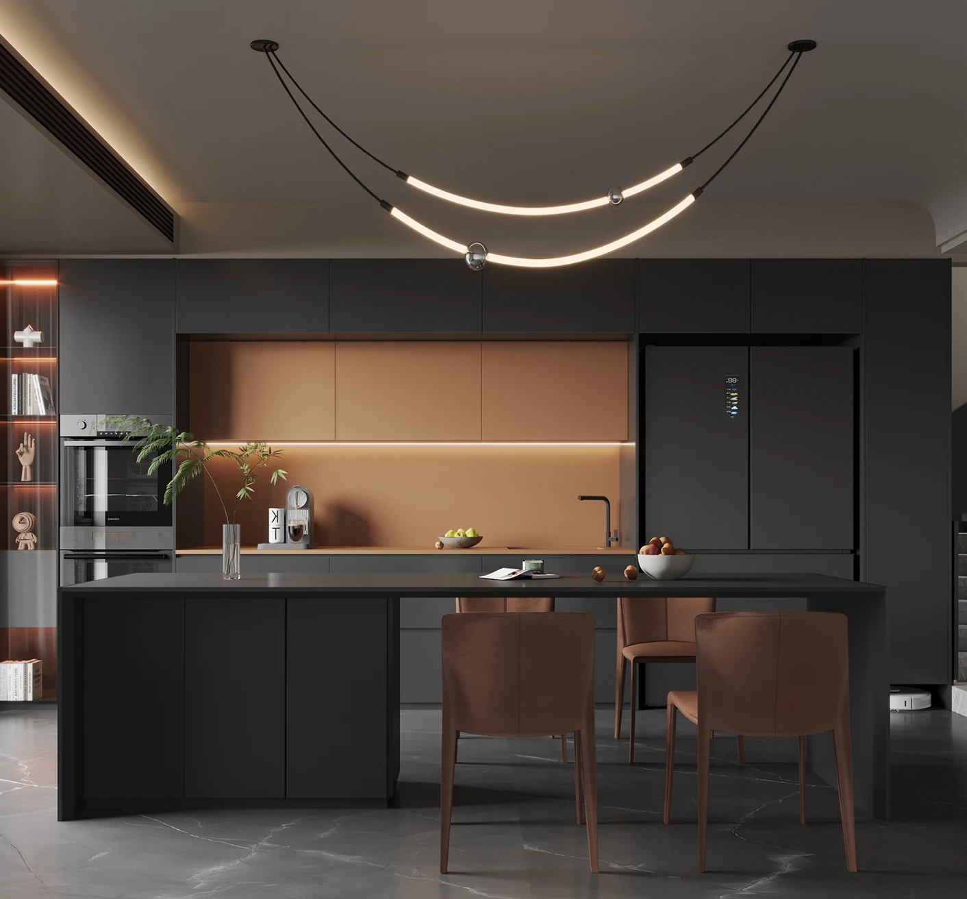 New Hot Artificial Raven Stone Black Solid Surface with Fine Veins Polished White Calacatta Wholesale Artificial Quartz Stone