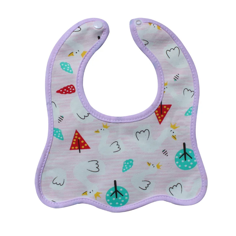 High Quality Custom Cartoon Waterproof Kids Drool Bib 100% Cotton Teething Saliva Towel Bandana Feeding Wholesale Baby Bibs